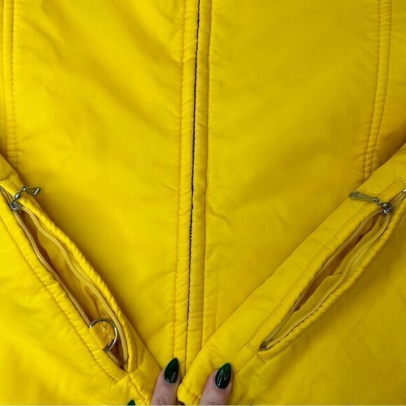 ASPEN Vintage 80’s Bright Yellow Ski Winter Jacket Size Large - Picture 11 of 16